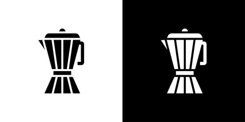 moka pot icon Thin line illustration set