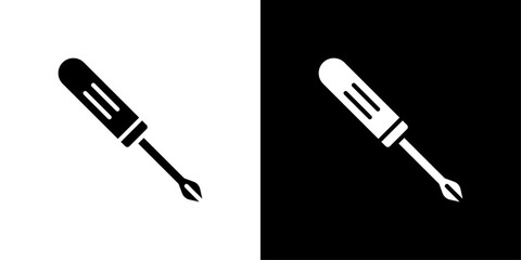 Screwdrive icon Thin line illustration set