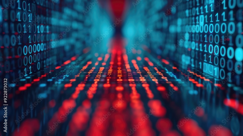 Poster futuristic digital with deep field of technology advancements and tools abstract background showcasi