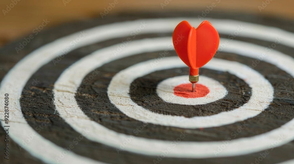 Poster effective marketing strategy with deep focus and precision like a well aimed dart hitting the bullse