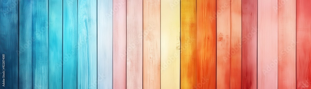 Aufkleber vibrant abstract wooden background with colorful vertical planks creating a warm and inviting atmosp