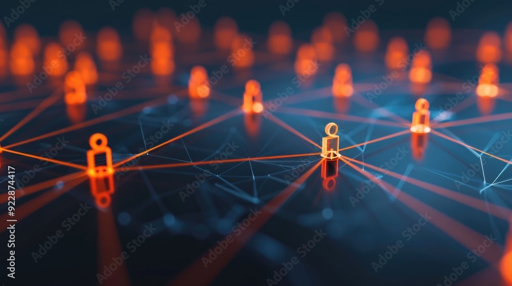 Poster illuminating business network connections at professional events visualizing the deep interconnected