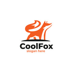 modern unique fox logo vector