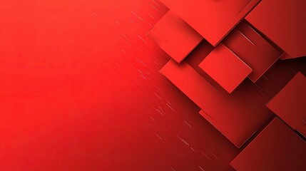 Red Geometric Harmony: An abstract composition of layered red squares and rectangles, their arrangement creating a sense of depth and geometric beauty with an eye-catching design.