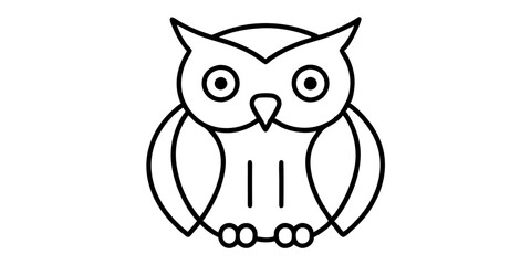 Owl icons set of Owl simple icon vector line art illustration