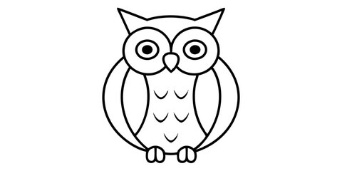 Owl icons set of Owl simple icon vector line art illustration