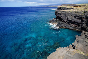 view of the coast of the sea in Hawaii