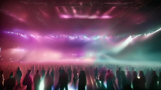 crowd people stage concert party event music audience live festival night nightlife venue show dj dark performance dance nightclub many club blur poster signs lifestyle sound movement enjoy