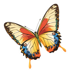 Obraz premium Colorful butterfly with intricate wing patterns, cut out - stock png.