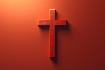 Naklejka premium Minimalistic illustration of a cross centered on a plain , emphasizing simplicity and contrast. 