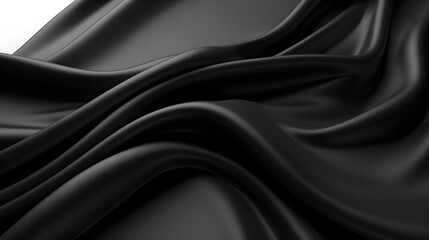 Fototapeta premium black silk material creating waves UHD Wallpaper