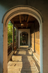 Empty Chinese arches and streets.