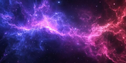 Fototapeta premium A stunning cosmic nebula with vibrant purple and pink colors scattered beautifully across the infinite space