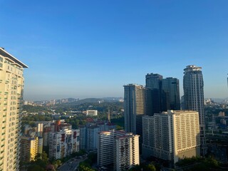 Obraz premium コンドミニアムから見るダウンタウンの都市風景 