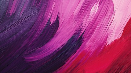 Fototapeta premium Crimson & Violet Abstract: A captivating blend of rich crimson, deep violet, and vibrant pink hues creates a dynamic abstract painting. 