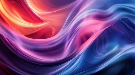 Obraz premium Abstract Flow: Vibrant Swirls of Color - A mesmerizing abstract background with flowing, dynamic lines in a captivating blend of pink, orange, and blue. Perfect for modern designs, digital art, and ab