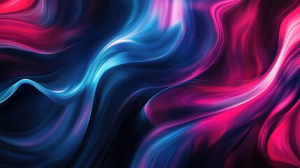 Obraz premium Neon Dreamscape: Dive into an abstract realm of vibrant hues, where electric blue and radiant pink dance in a harmonious fusion.