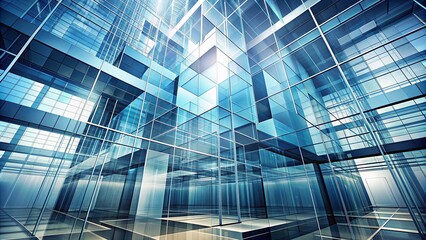 Abstract architectural background with geometric shapes and lines, abstract, architecture, background, design