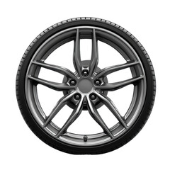 Obraz premium Stylish alloy wheel on a black background, cut out - stock png.