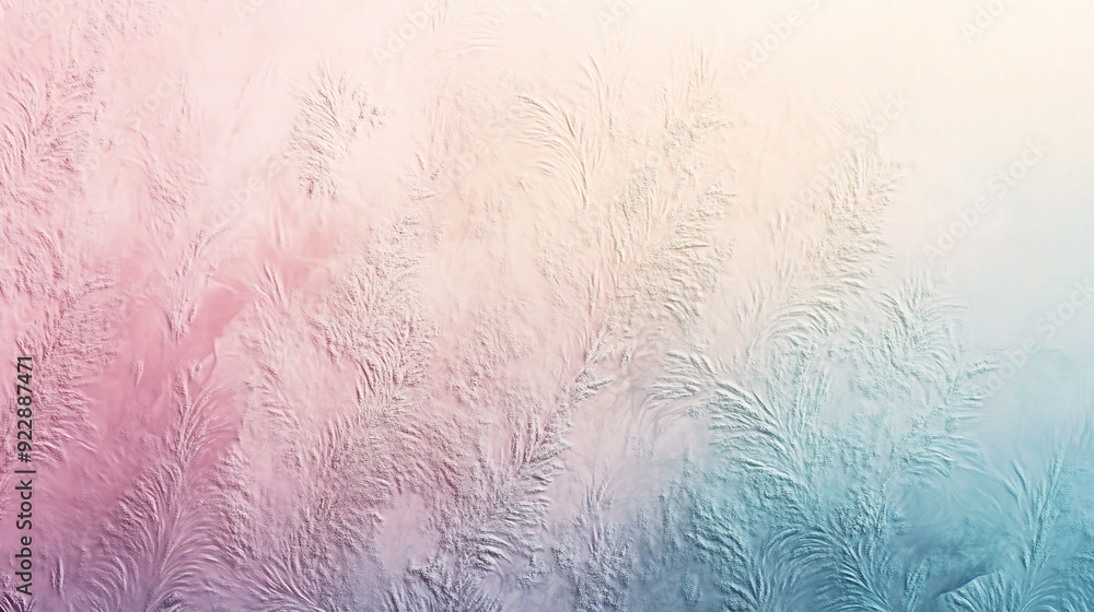 Poster frozen windowpane: a delicate and ethereal frost pattern adorns a windowpane, casting a soft, pastel