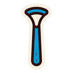tongue scraper icon sticker