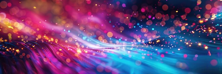 Obraz premium Energetic light waves swirling through the air Dynamic light effects with motion blur Innovative camera technique showcasing the vitality of a celebration Colorful burst of creativity Unique and