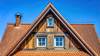 Obraz premium A dachgaube is a traditional architectural element in which a small gabled dormer window projects from a sloping roof, architecture