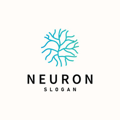 Neuron Logo, Neuron Nerve or Seaweed Vector Abstract Molecule Design, Template Illustration