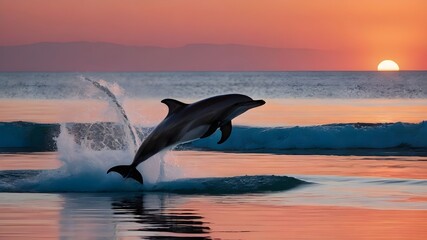 Obraz premium dolphin jumping out of water