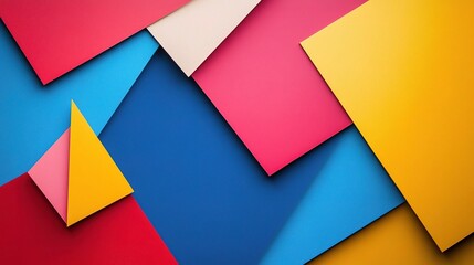 Abstract Geometric Shapes:  A vibrant and eye-catching abstract design featuring geometric shapes in various colors and sizes.