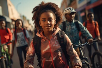 Fototapeta premium Joyful youth: happy african children - celebrating the vibrancy, resilience, and boundless potential of children across Africa, spreading smiles and nurturing dreams.