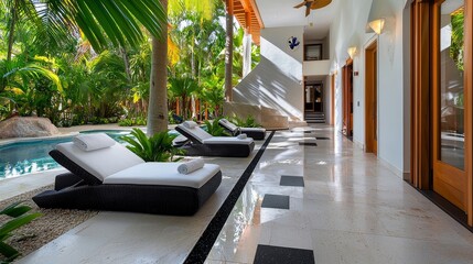 A serene spa environment with a focus on holistic healing, offering treatments that integrate mind, body, and spirit.
