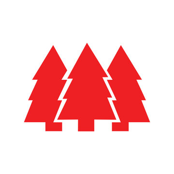 Christmas tree vector icon isolated on white background  