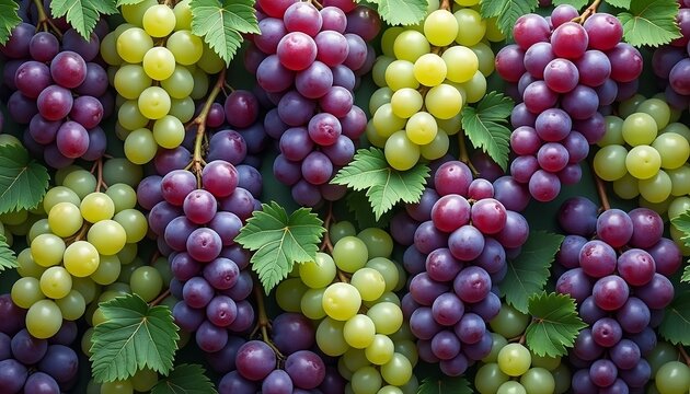 Cacho de uva. Uva verde. Uva roxa. Plano de fundo de uvas. Cachos de uvas. Uva rubi.