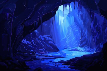 A View From the Cave Entrance to the Waterfall