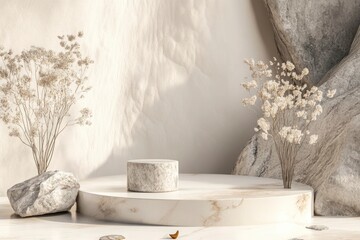minimal and modern scene, design for Diwali festival product display podium, 3d render in rock with generative ai