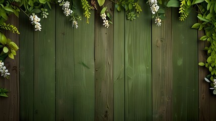 Spring background, green natural rustic background Generative AI