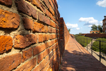 Warsaw, Poland - August 7, 2024: Historic Warsaw Barbican in the Warsaw Old Town