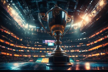 Championship Trophy in Stadium