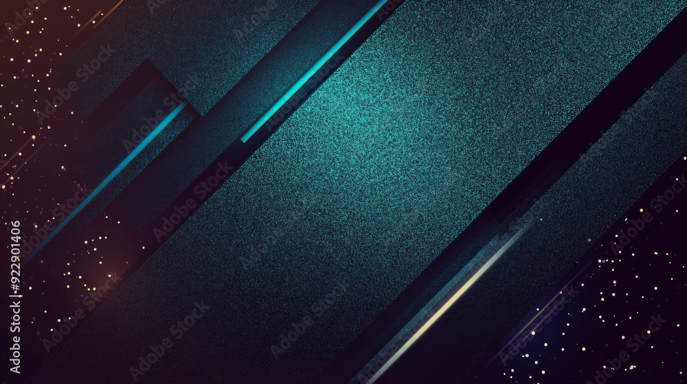 Poster abstract background with a blue and black textured pattern with diagonal lines and white blurred lig