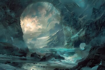 A Mystical View Through a Rock Arch