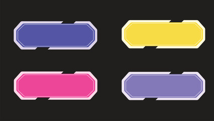 Text box design with 4 sets of colors, banner text box, text box with various colors