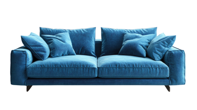 Blue sofa transparent background