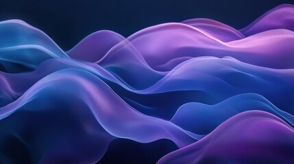 Obraz premium Neon Dream: Abstract waves of blue and purple flow and blend seamlessly in a vibrant digital art piece. 