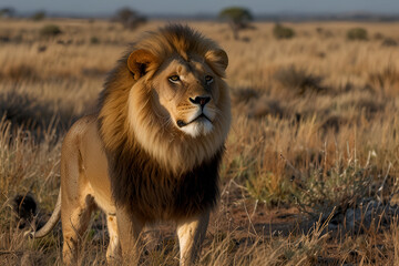 lion in the savannah