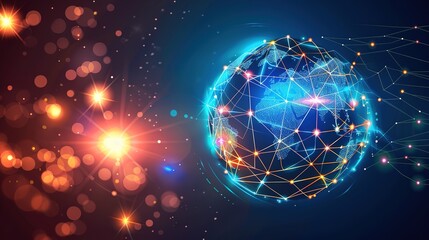 Glorious vCommunication technology for internet business Global world network and telecommunication