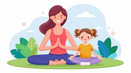 This heartwarming image captures a mother and daughter practicing yoga together. This shared activity strengthens their emotional connection, while the benefits of yoga promote well-being for both.