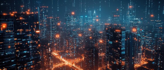 Fototapeta premium Hightech algorithms optimize carbon 