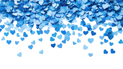 Blue heart confetti transparent background