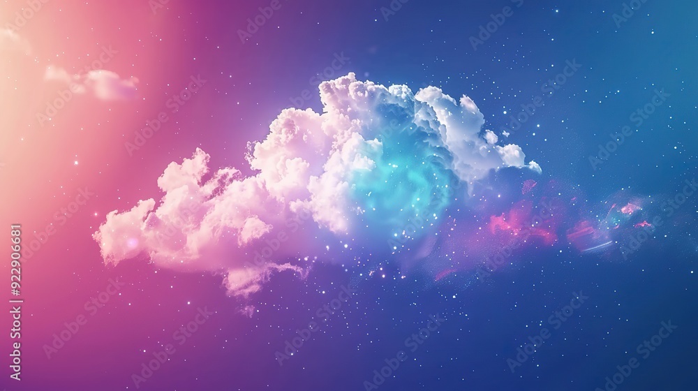Poster wonderful digital cloud pattern background connection technology